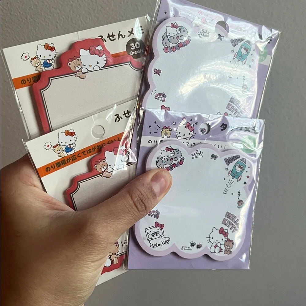 Sanrio Hello Kitty and Pompompurin Notepad Collection - Red, Orange, Purple